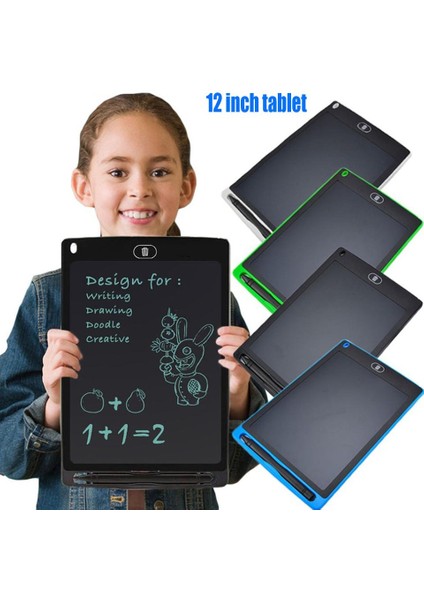 12 Inc Writing LCD Grafik Dijital Kalemli Çizim Tableti Yazı Tahta Not Yazma Eğitim Tableti