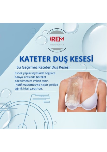 Diyaliz Kateter Kesesi, Su Geçirmez Banyo Bandı 10 Adet