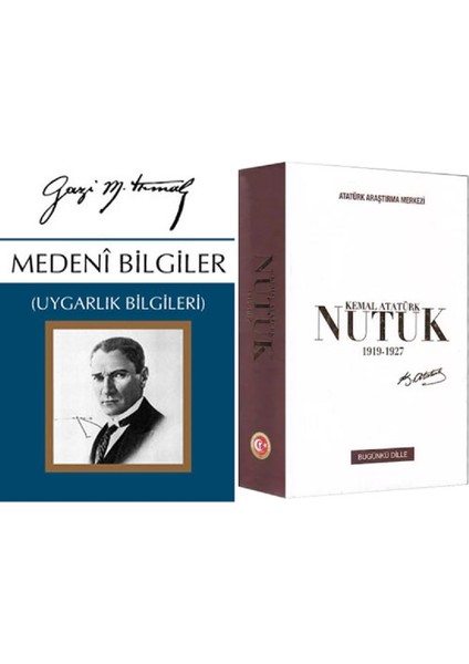 Nutuk 1919-1927 Günümüz Türkçesiyle - Medeni Bilgiler 2 Kitap Set - Mustafa Kemal Atatürk