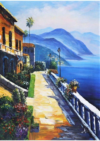 Yağlı Boya Tablo El Yapımı Home In Joy 65 x 84 Cm