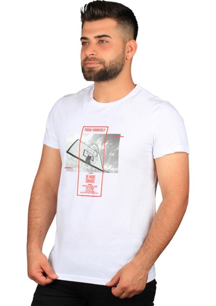 Mnt 2406 S. Yaka Pota Baskılı Erkek T-Shirt fiyatları