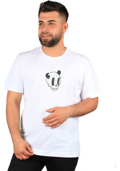 Mnt 2307-1 Kuru Kafa Baskılı Erkek T-Shirt