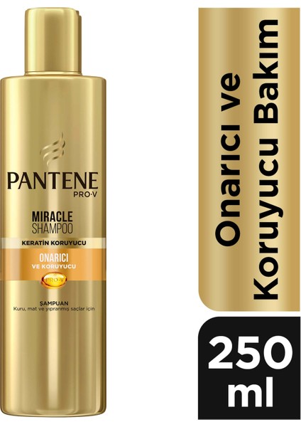 Miracle Şampuan Onarıcı ve Koruyucu Bakım Keratin Koruyuculu 250 Ml, Kuru, Mat ve Yıpranmış Saçlar Için