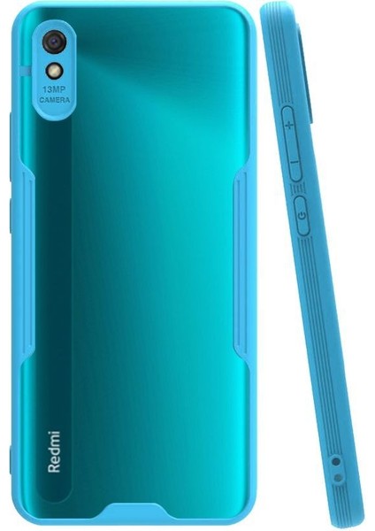 Xiaomi Redmi 9A Tam Korumalı Renkli Kenarlı Parfe Kılıf Ekran Koruyucu