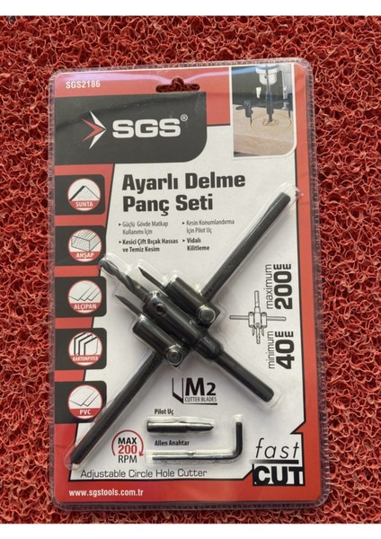 2186 Panç Seti Ayarlı Delme 40MM 200MM