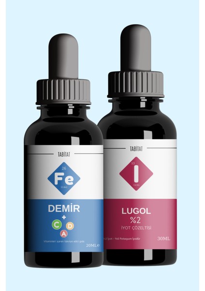 Lugol %2 İyot Solüsyonu + Demir Vitamin C-D-A İçeren Takviye Edici Gıda