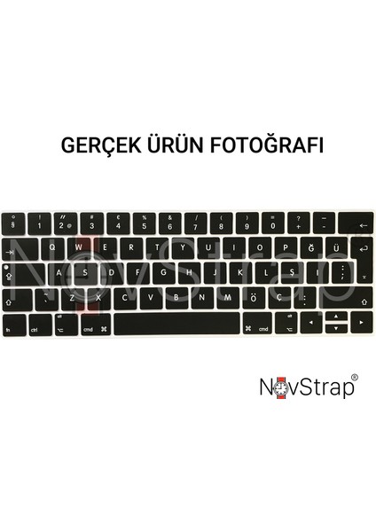 Apple Macbook Pro 13 Inch A1706 ile Uyumlu Türkçe Q Klavye Slim Siyah Klavye Koruyucu Kılıf