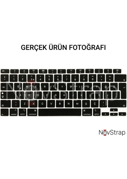 Macbook Air 2018-2020 13 Inch A2179 ile Uyumlu Türkçe Q Klavye Slim Siyah Klavye Koruyucu Kılıf