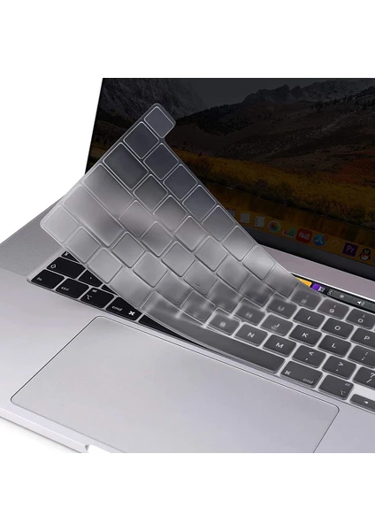 Apple Macbook Pro 13 Inc 2020 M1 A2338 ile Uyumlu Türkçe Q Klavye Slim Şeffaf Klavye Koruyucu Kılıf