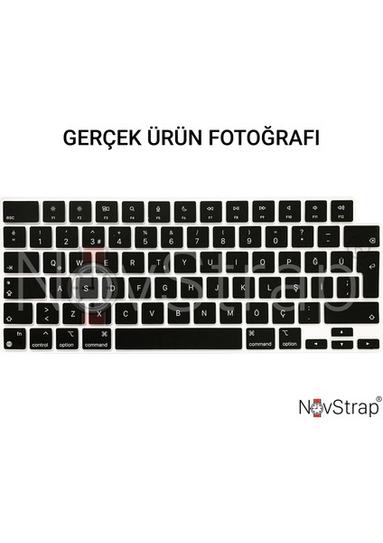 Novstrap Apple Macbook Pro 2021 14 Inç M1 A2442 Uyumlu Türkçe Q Klavye Siyah Klavye Koruyucu Kılıf