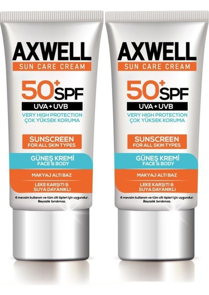 Spf 50+ 2 Li Seti Leke Karşıtı Nemlendirici Yüksek Koruma Güneş Kremi 50 ml