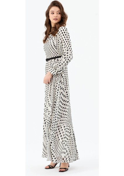 Emprime Puan Desenli Elbise Siyah fiyatları