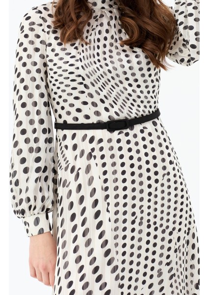 Emprime Puan Desenli Elbise Siyah fırsatları