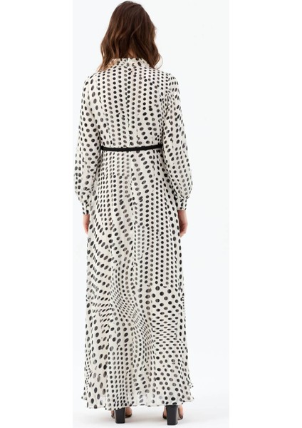 Emprime Puan Desenli Elbise Siyah indirimleri