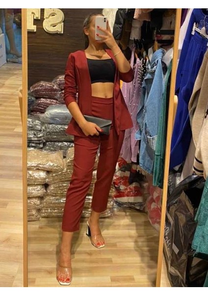Atlas Kumaş Ceket Pantolon Takım(Bordo) fiyatları