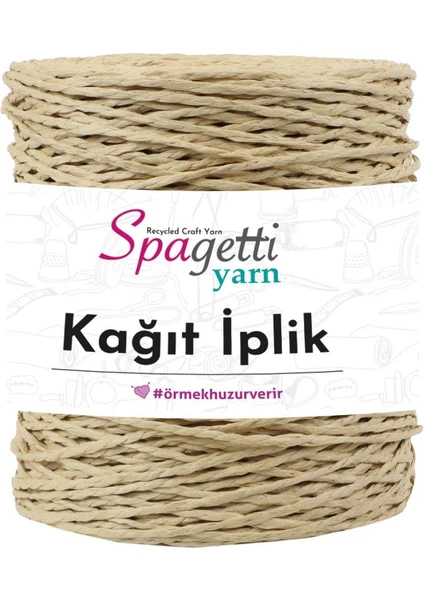 Spagetti Yarn Natürel Kağıt Ip