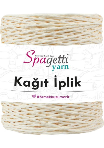 Spagetti Yarn Krem Kağıt Ip