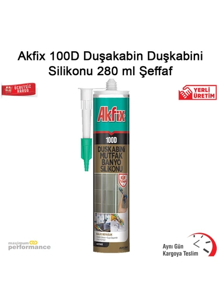 100D Duşakabin Duşkabini Silikonu 280 ml Şeffaf