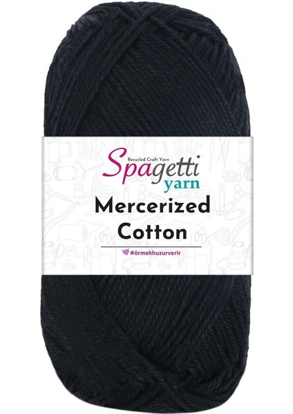 Mercerized Cotton Siyah El Örgü Ipliği