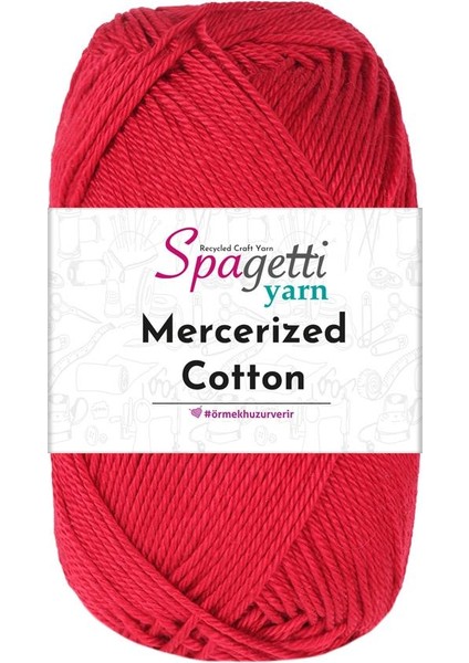 Mercerized Cotton Kırmızı El Örgü Ipliği