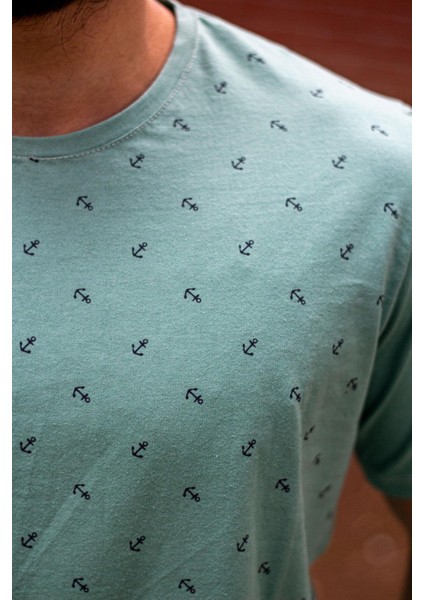 Erkek Çağla Slim Fit Çapa Desenli Kısa Kollu Tişört 20ETSHCAPA fırsatları