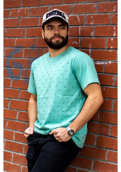 Erkek Çağla Slim Fit Çapa Desenli Kısa Kollu Tişört 20ETSHCAPA indirimleri