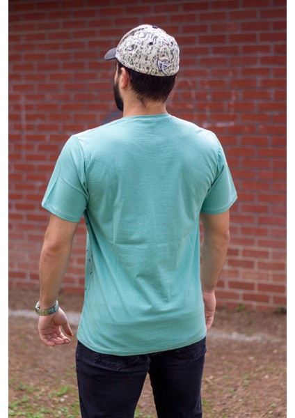 Erkek Çağla Slim Fit Çapa Desenli Kısa Kollu Tişört 20ETSHCAPA
