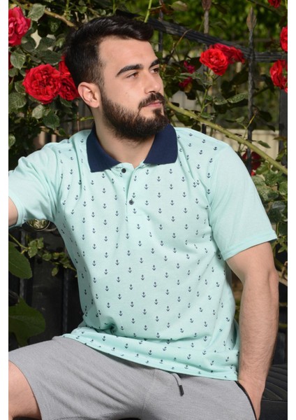 Erkek Turkuaz Normal Kesim Çapa Model Polo Yaka 21EPLYCAPA fırsatları