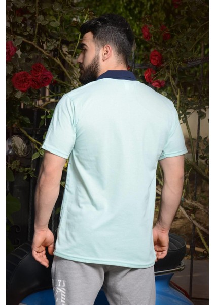 Erkek Turkuaz Normal Kesim Çapa Model Polo Yaka 21EPLYCAPA