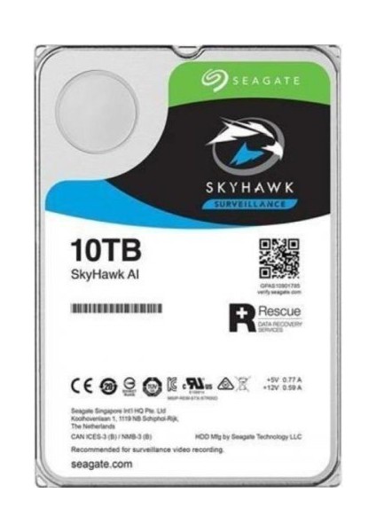 Skyhawk Aı 3.5" 10TB 256MB ST10000VE0008 7200RPM Güvenlik HDD