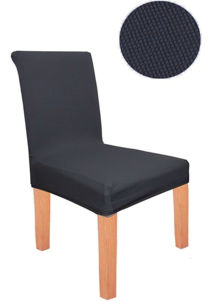 Elgeyar balpeteği Likra Kumaşlı Sandalye Örtüsü Lastikli Sandalye Kılıfı 1 Adet (Antrasit)
