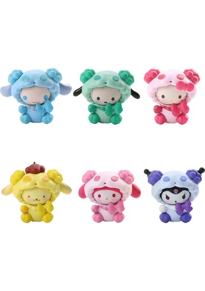 6 Adet Sanrio Kitty Melody Cinnamoroll Bebek Süsleri Oyuncak Hediye (Yurt Dışından)