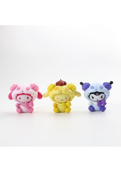 6 Adet Sanrio Kitty Melody Cinnamoroll Bebek Süsleri Oyuncak Hediye (Yurt Dışından)