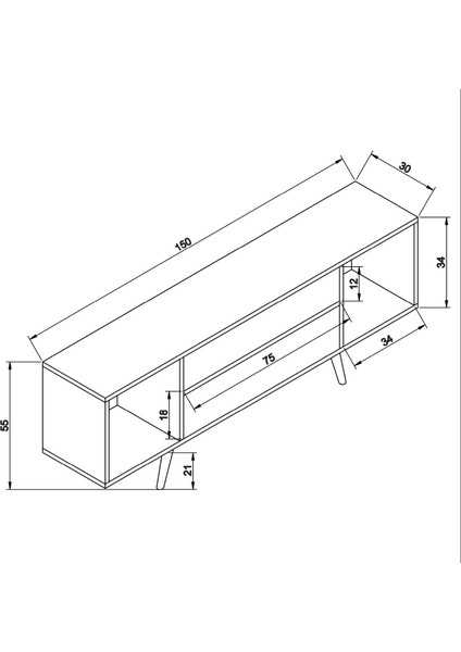 C1220 Rima Tv Ünitesi Beyaz 150 cm