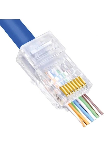 Ez RJ45 Cat5-Cat6 Açık Uçlu Soket 8P8C 25Adet