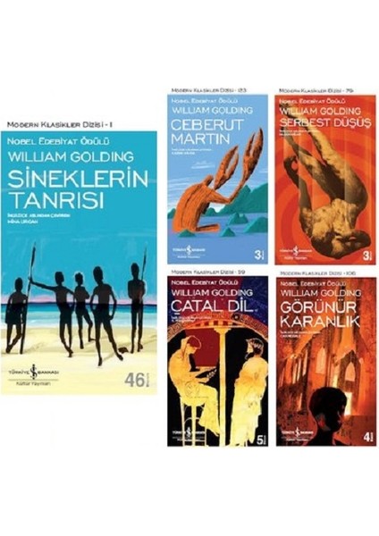 Sineklerin Tanrısı - Ceberut Martin - Serbest Düşüş - Çatal Dil - Görünür Karanlık - William Golding - 5 Kitap