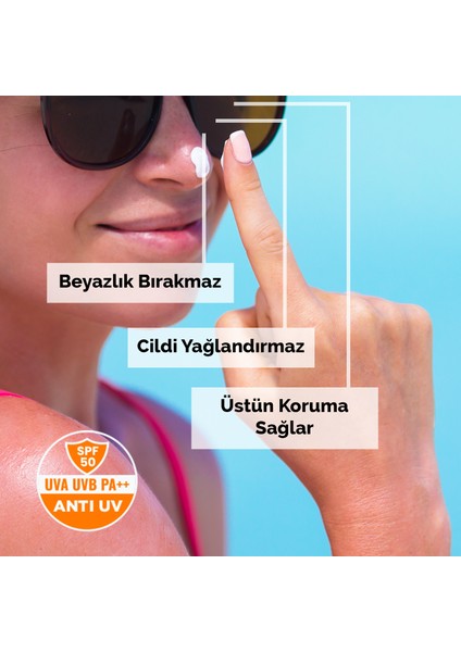 Leke Karşıtı Spf 50+ Tüm Ciltler Için Yüksek Korumalı Nemlendirici Güneş Kremi 100 ml