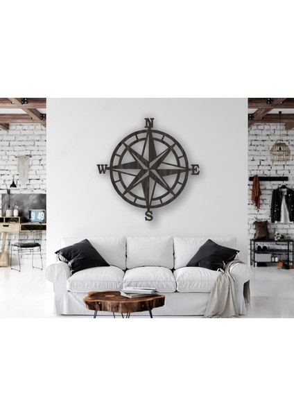 Ahşap Pusula Yıldızlı Duvar Dekorasyonu |ahşap Duvar Tablosu