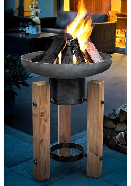 Vi̇e M600 Woodstyle Bahçeşömi̇nesi̇ Ateş Çukuru Mangal 75 X 75 X 70