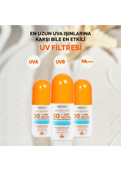 Leke Karşıtı Spf 50+ Tüm Ciltler Için Yüksek Korumalı Nemlendirici Güneş Kremi 100 ml modelleri