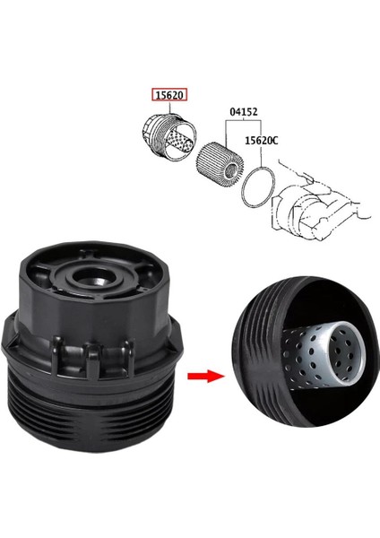 Yağ Filtre Kapağı Corolla 2007-2020 1.6 / Auris / Yaris / Verso / Chr Benzinli