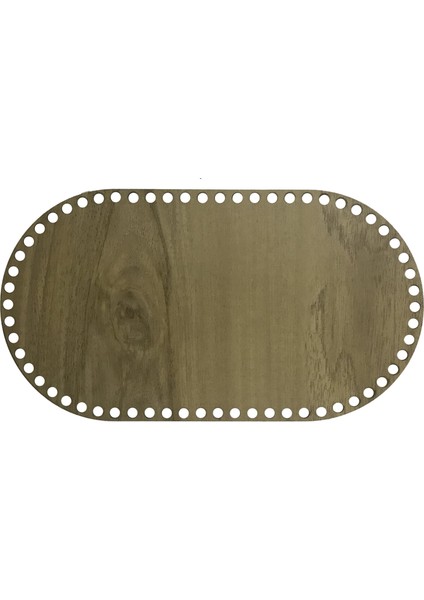 Ahşap Sepet Tepsi Tabanı 29 x 16 cm Oval Açık Meşe Çift Yüz 3 mm Mdf