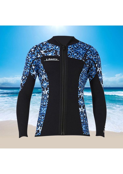 Wetsuit Top 3mm Neopren Yetişkinler Su Sporları Için Soğuk Su Xl Erkekler Mavi(Yurt Dışından)