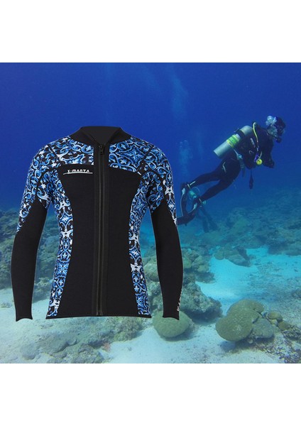 Wetsuit Top 3mm Neopren Yetişkinler Su Sporları Için Soğuk Su Xl Erkekler Mavi(Yurt Dışından)