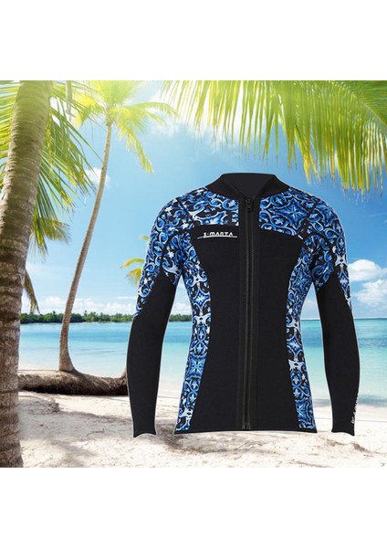 Wetsuit Top 3mm Neopren Yetişkinler Su Sporları Için Soğuk Su Xl Erkekler Mavi(Yurt Dışından)