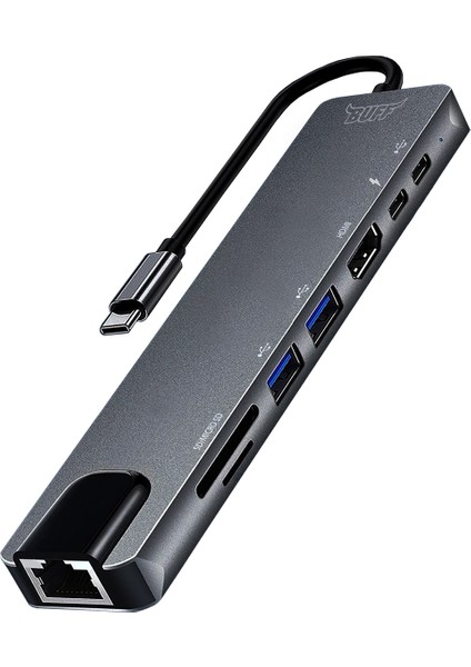 Type C USB 8 In 1 Hub Çoklayıcı Adaptör