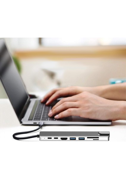 Type C USB 8 In 1 Hub Çoklayıcı Adaptör