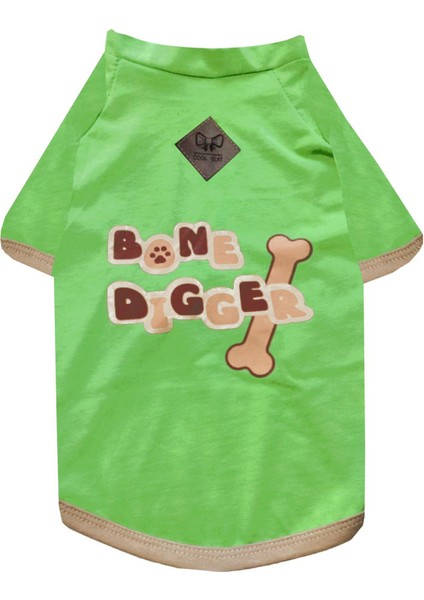 Bone Digger Küçük-Orta-Büyük Irk Yeşil Köpek T-Shirt