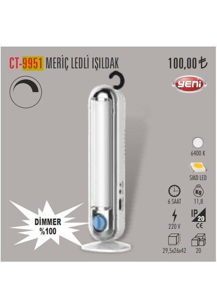 CT-9951 Meriç 18 Ledli Işıldak Dimmerli