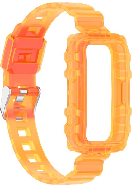 Huawei Band 6 Şeffaf Turuncu Için Silikon Saat Band (Yurt Dışından)